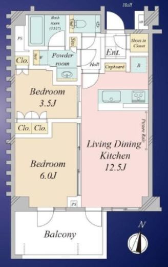 DIPS神楽坂 2階 間取り図