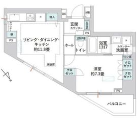 イクシア文京千駄木 10階 間取り図