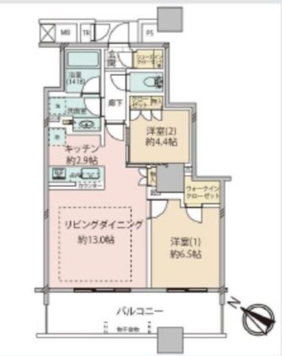 ブリリア有明スカイタワー 22階 間取り図