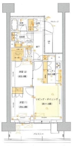 HARUMI FLAG SUN VILLAGE (晴海フラッグ サンヴィレッジ) 5階 間取り図