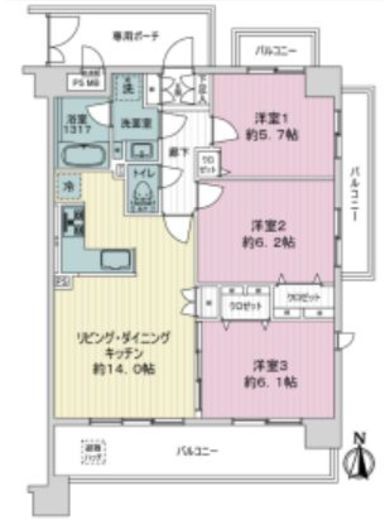 DIPS神楽坂 2階 間取り図
