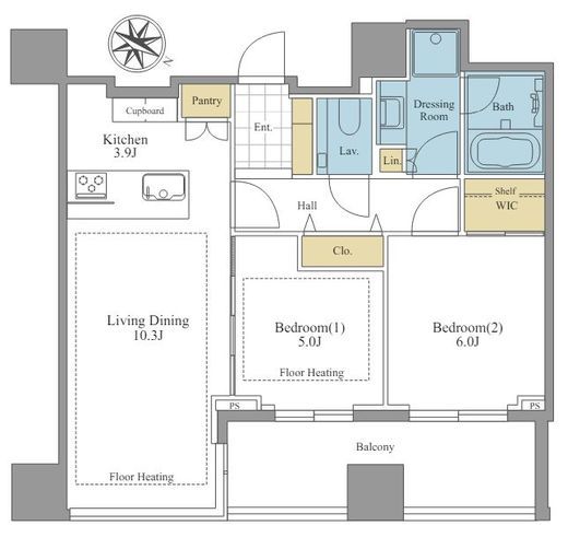 DIPS神楽坂 8階 間取り図