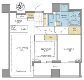 DIPS神楽坂 8階 間取り図