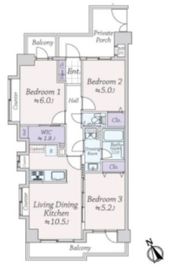ライオンズマンション広尾南 3階 間取り図