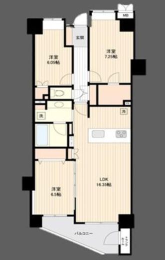 スパシエソリデ目黒 7階 間取り図