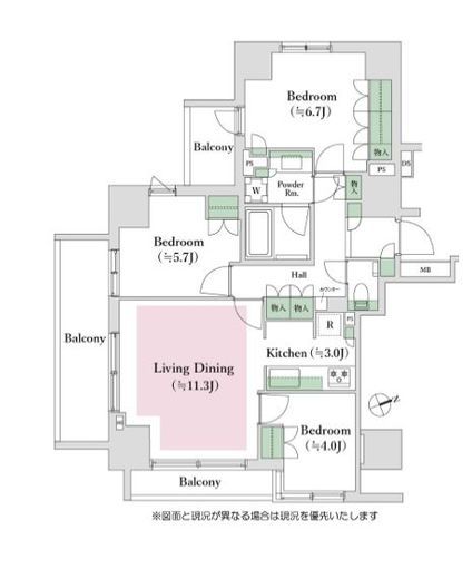 オープンレジデンシア目黒平町 2階 間取り図