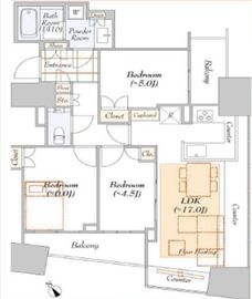 ザ・パークハウス三軒茶屋タワー 7階 間取り図