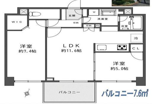 ライオンズグローベル桜新町 8階 間取り図