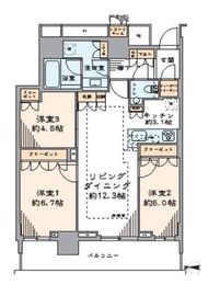 スパシエソリデ目黒 26階 間取り図