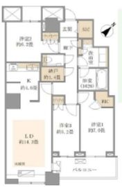 ザ・東京タワーズ シータワー 39階 間取り図