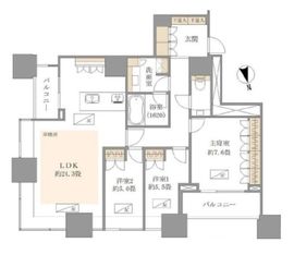 ブランズ麻布狸穴町 33階 間取り図