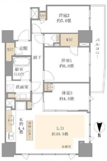 ファーストリアルタワー新宿 17階 間取り図