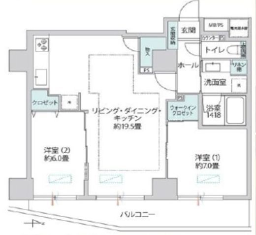 ファーストリアルタワー新宿 5階 間取り図