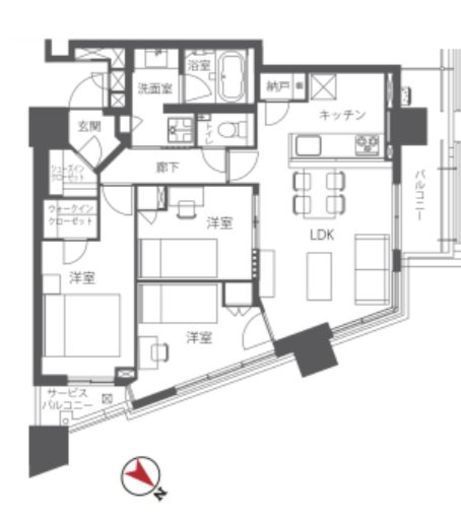 ファーストリアルタワー新宿 13階 間取り図