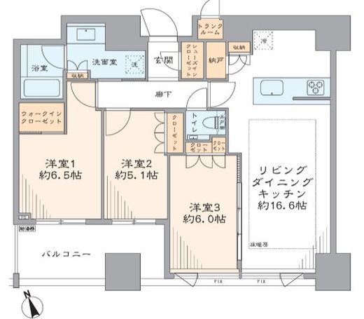 大崎ガーデンレジデンス 10階 間取り図