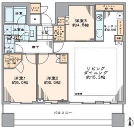 パークタワー晴海 6階 間取り図