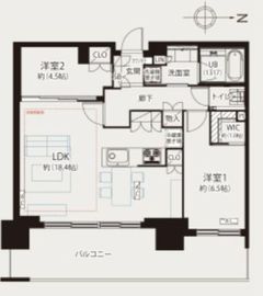 プレール・ドゥーク中目黒 22階 間取り図