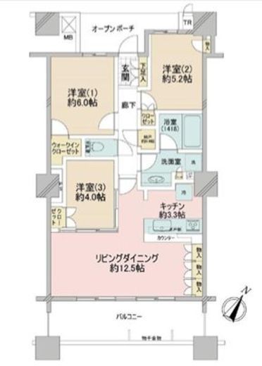プレール・ドゥーク中目黒 26階 間取り図