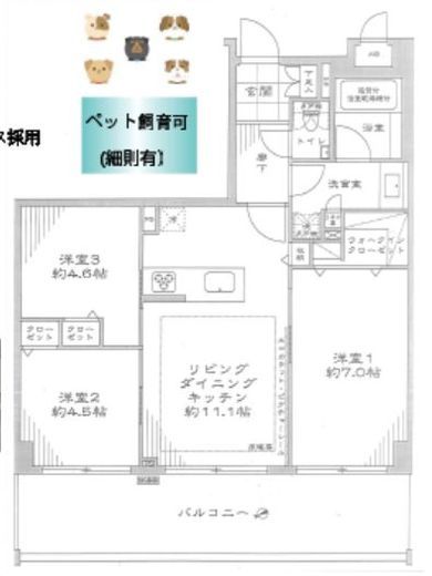 プレール・ドゥーク中目黒 2階 間取り図