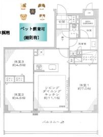 プレール・ドゥーク中目黒 2階 間取り図