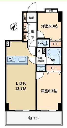プレール・ドゥーク中目黒 6階 間取り図