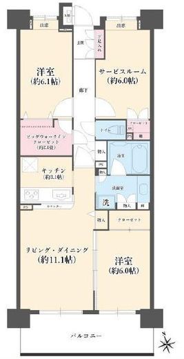 クレストフォルム東京アヴァンセ 4階 間取り図