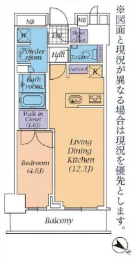 プレール・ドゥーク中目黒 18階 間取り図