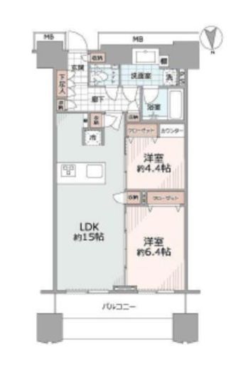 プレール・ドゥーク中目黒 18階 間取り図