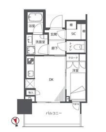プレール・ドゥーク中目黒 17階 間取り図