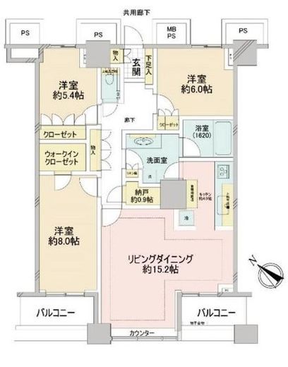 プレール・ドゥーク中目黒 37階 間取り図