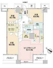 プレール・ドゥーク中目黒 37階 間取り図