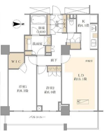 キャナルワーフタワーズウエストタワー 19階 間取り図