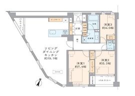 グランツオーベル目黒花房山 3階 間取り図