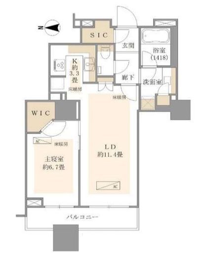 東京パークタワー 4階 間取り図