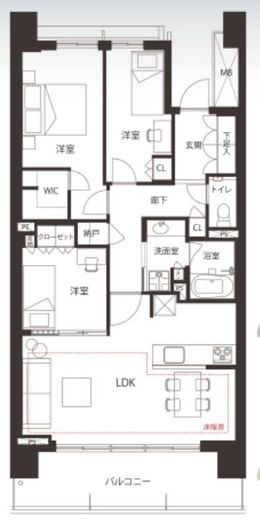 HARUMI FLAG SUN VILLAGE (晴海フラッグ サンヴィレッジ) 12階 間取り図