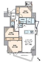 クレド茗荷谷 6階 間取り図