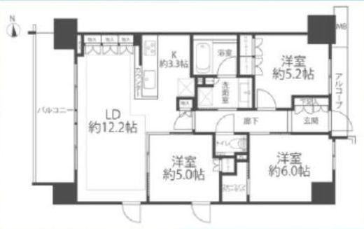 クレストプライムタワー芝 4階 間取り図