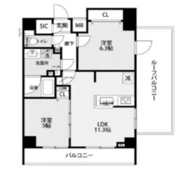 プレール・ドゥーク芝浦 10階 間取り図