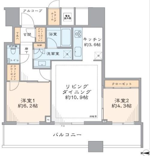 コンフォリア駒場 22階 間取り図