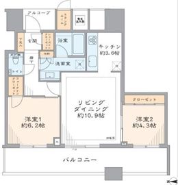 コンフォリア駒場 22階 間取り図