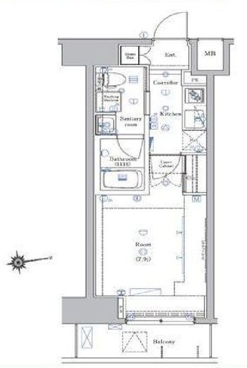 ステージグランデ芝大門 5階 間取り図