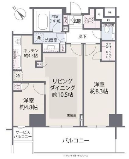 レジディア神田岩本町 1階 間取り図
