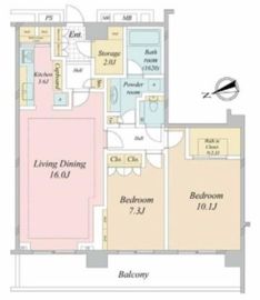 パークコート神楽坂 6階 間取り図