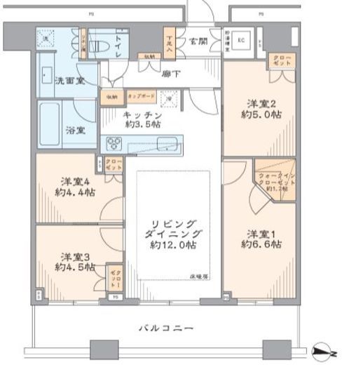 グランハイツ代々木 4階 間取り図