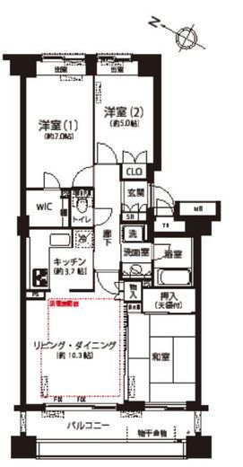 グランハイツ代々木 4階 間取り図