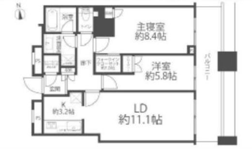 プラウドフラット渋谷桜丘 11階 間取り図