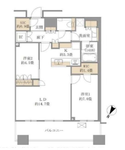 ブリリアイスト白金高輪 30階 間取り図
