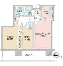 ブリリアイスト白金高輪 16階 間取り図