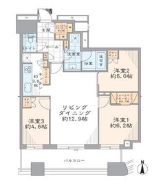 パークシティ武蔵小杉ザガーデンタワーズウエスト 52階 間取り図