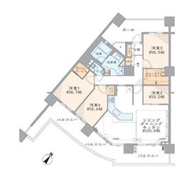 シエルズガーデンエールタワー 21階 間取り図
